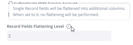 Record Fields Flattening Level Tooltip